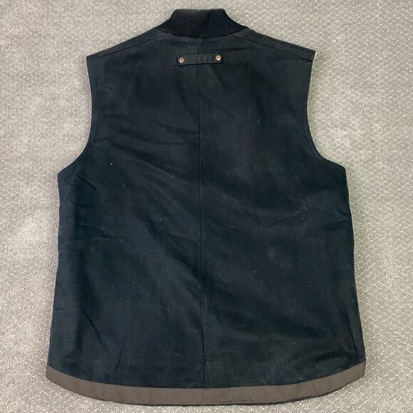 Dickies Vest Mens Large Black Duck Canvas Sherpa Lined Work Wear Utility - Picture 7 of 13